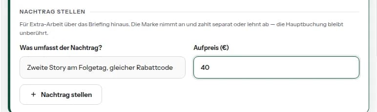 Charging for extra work