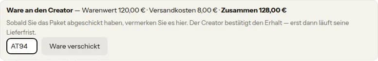 Versand vermerken