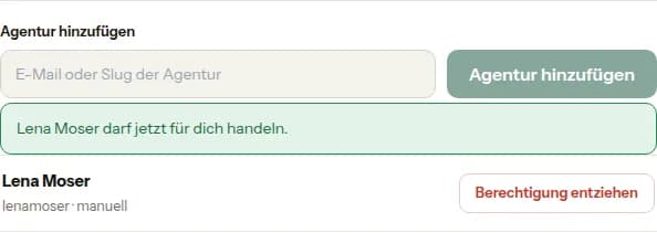 Meine Agenturen